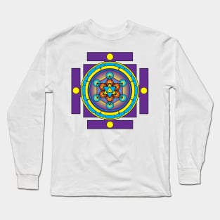 Metatron's Cube Merkaba Mandala Long Sleeve T-Shirt